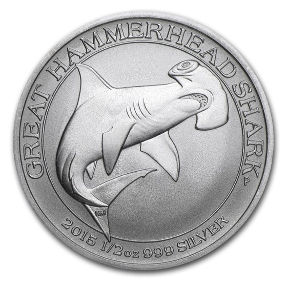 2015 Australia 1/2 oz Silver Great Hammerhead Shark BU 2015 Australia 1/2 oz Silver Great Hammerhead Shark BU